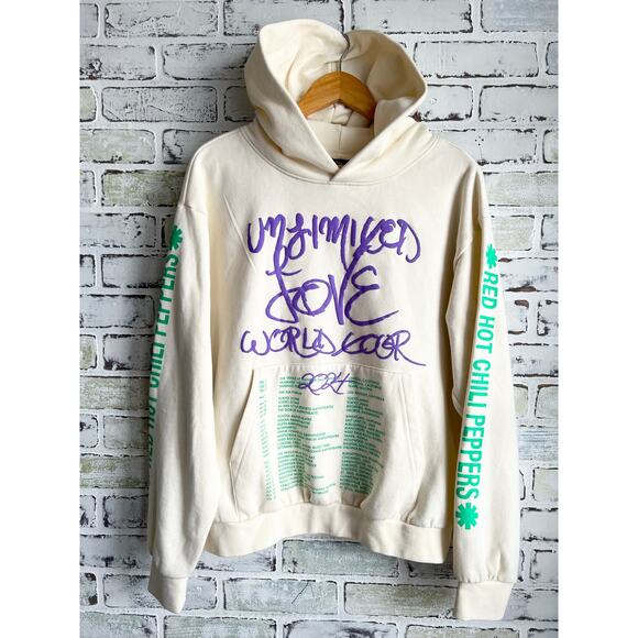 Red Hot Chili Peppers 2024 World Tour Hoodie Size Medium 21x26 - Picture 1 of 6